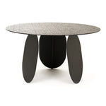 Maxine - Modern Hammered Grey Glass Round Dining Table by VIG Furniture - View 1