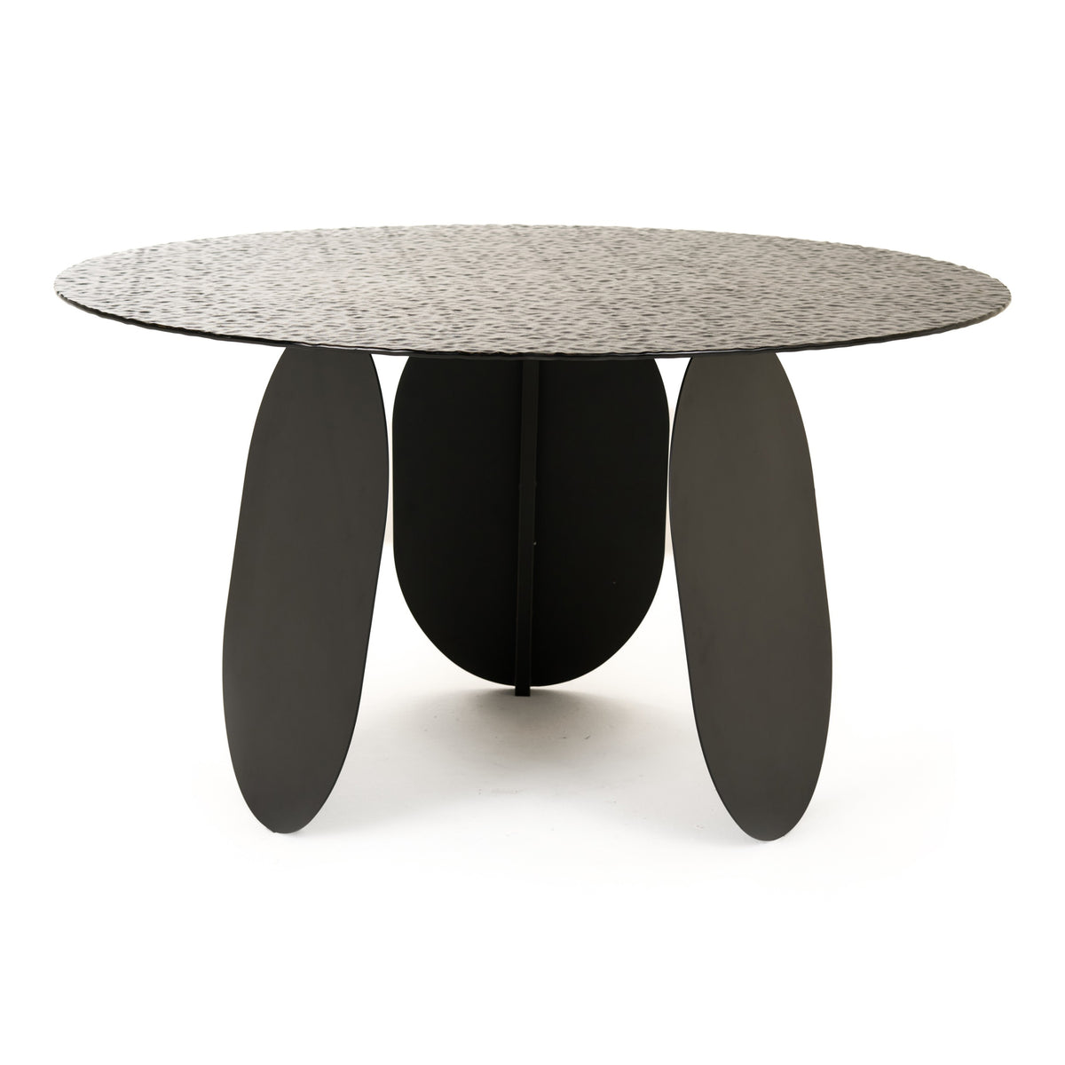 Maxine - Modern Hammered Grey Glass Round Dining Table by VIG Furniture - View 1