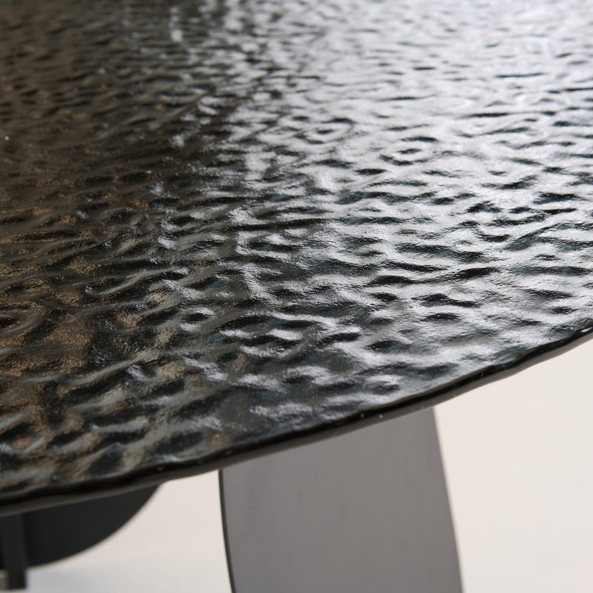 Maxine - Modern Hammered Grey Glass Round Dining Table by VIG Furniture - View 8