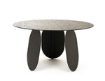 Maxine - Modern Hammered Grey Glass Round Dining Table by VIG Furniture - View 3