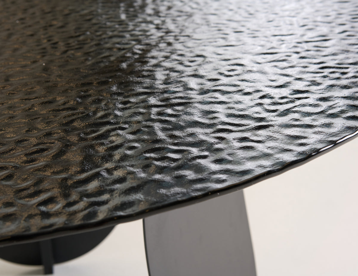 Maxine - Modern Hammered Grey Glass Round Dining Table by VIG Furniture - View 4