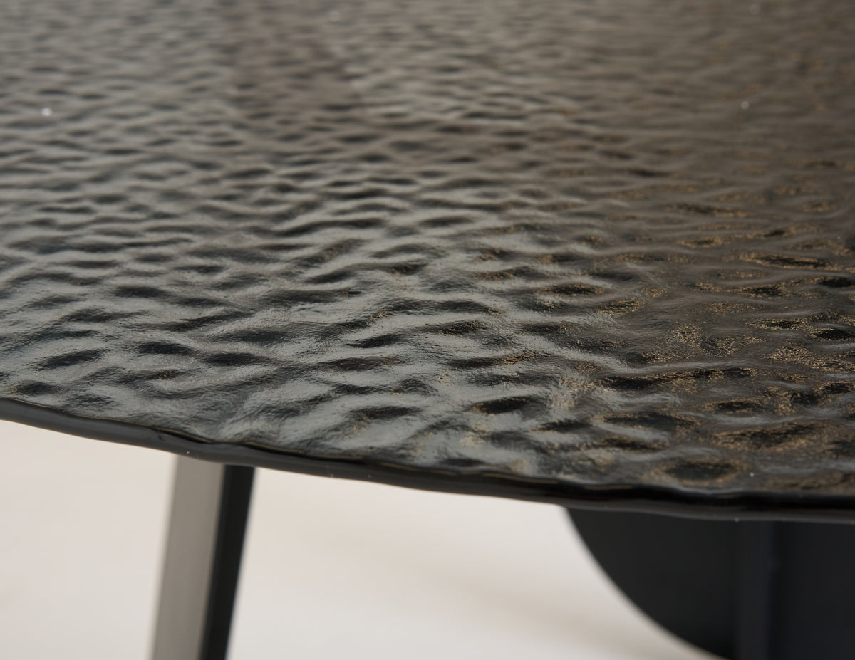 Maxine - Modern Hammered Grey Glass Round Dining Table by VIG Furniture - View 5