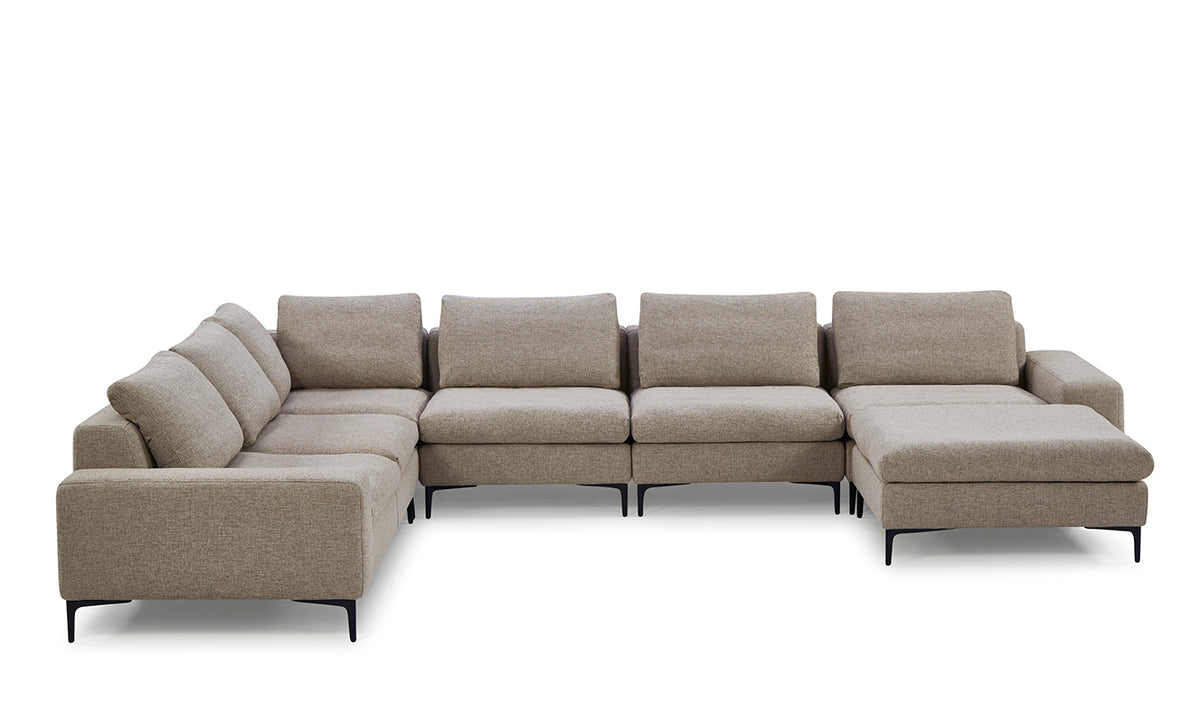 Cascade - Modern Beige Fabric U Shaped Sectional Sofa by VIG Furniture - View 2