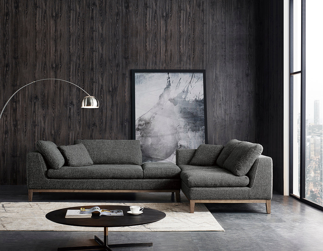 Hickman - Modern Dark Grey Fabric Right Facing Sectional Sofa by VIG Furniture - View 3