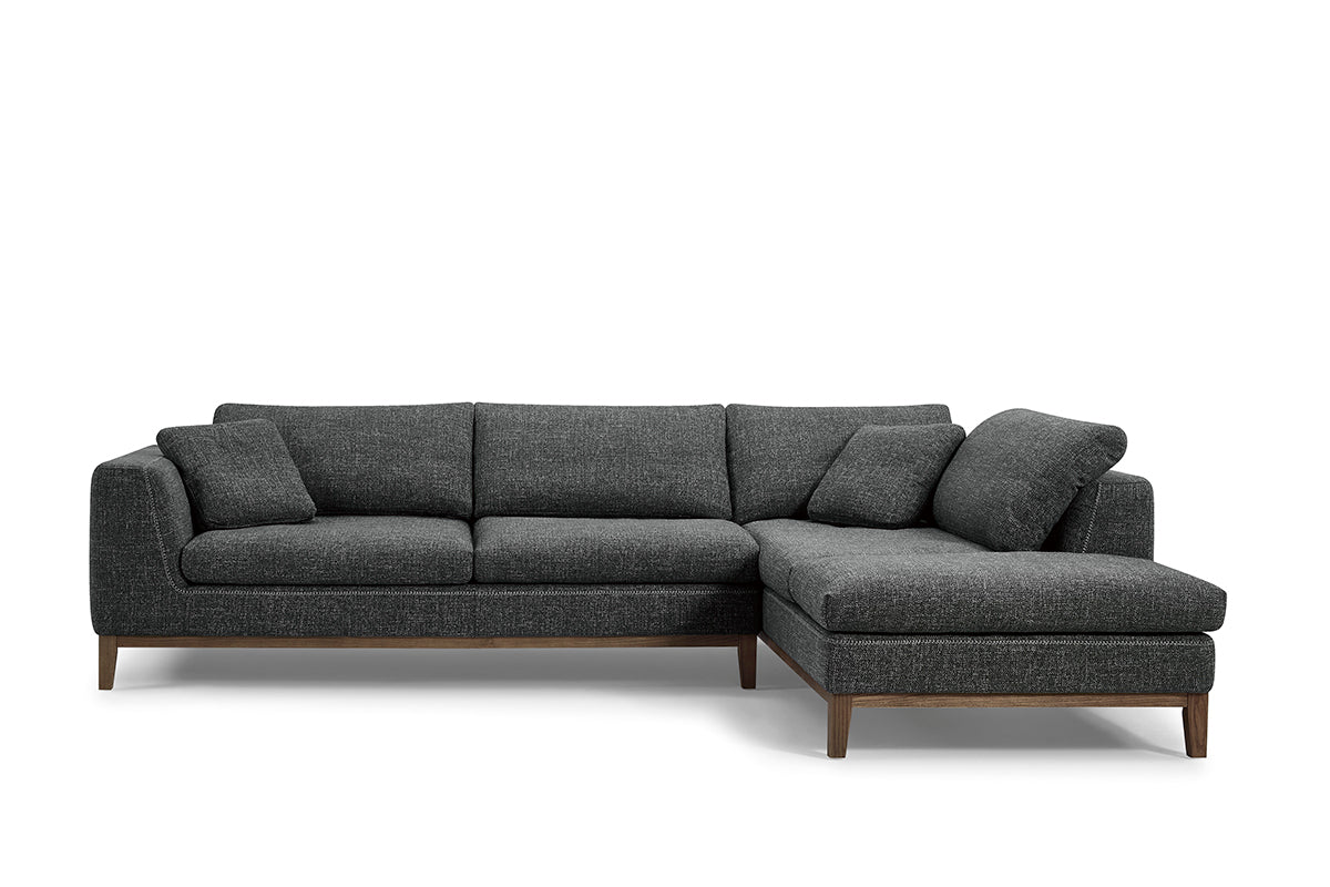 Hickman - Modern Dark Grey Fabric Right Facing Sectional Sofa by VIG Furniture - View 2