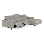 Meidas - Modern Light Grey Leather Sectional Sofa + 2 Recliners - Right Facing Chaise by VIG Furniture - View 13