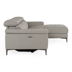 Meidas - Modern Light Grey Leather Sectional Sofa + 2 Recliners - Right Facing Chaise by VIG Furniture - View 10