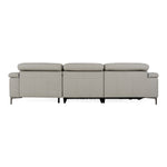 Meidas - Modern Light Grey Leather Sectional Sofa + 2 Recliners - Right Facing Chaise by VIG Furniture - View 12