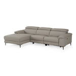 Meidas - Modern Light Grey Leather Sectional Sofa + 2 Recliners - Left Facing Chaise by VIG Furniture - View 3