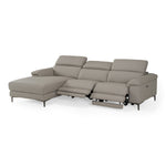 Meidas - Modern Light Grey Leather Sectional Sofa + 2 Recliners - Left Facing Chaise by VIG Furniture - View 4