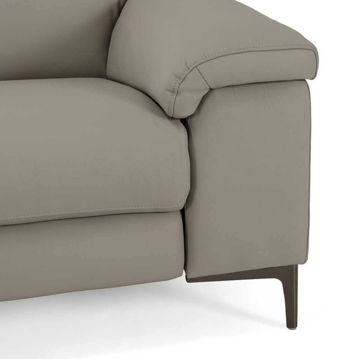 Meidas - Modern Light Grey Leather Sectional Sofa + 2 Recliners - Left Facing Chaise by VIG Furniture - View 7