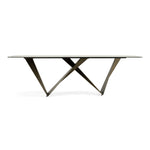 Melanie - Modern White Ceramic & Brushed Brown Dining Table by VIG Furniture - View 1