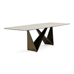 Melanie - Modern White Ceramic & Brushed Brown Dining Table by VIG Furniture - View 4