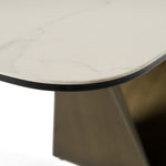 Melanie - Modern White Ceramic & Brushed Brown Dining Table by VIG Furniture - View 6