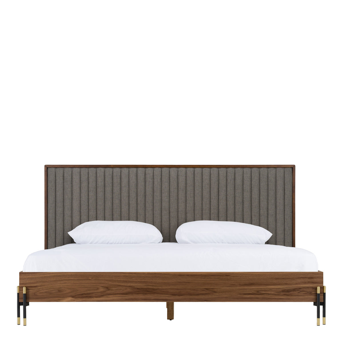 Metcalf - Mid-Century Walnut & Grey Bed by VIG Furniture - View 1
