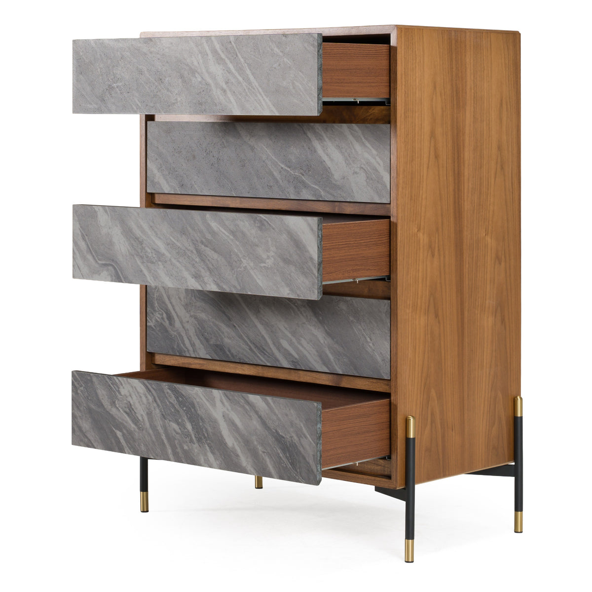 Metcalf - Mid-Century Walnut & Grey Chest by VIG Furniture - View 5
