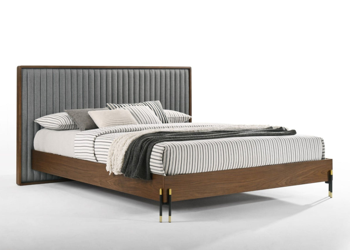 Metcalf - Mid-Century Walnut & Grey CK Bed by VIG Furniture - View 1