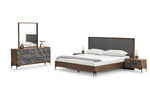 Metcalf - Queen Mid-Century Walnut & Grey Bedroom Set by VIG Furniture - View 2