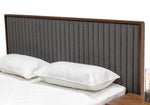 Eastern King Metcalf - Mid-Century Walnut & Grey Bed w/ Two Nightstands by VIG Furniture - View 4