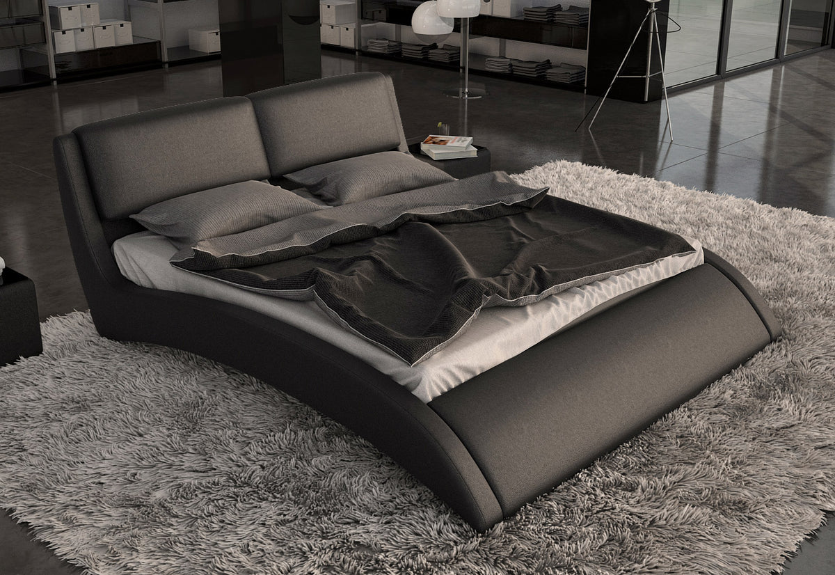 Eastern King Volo Modern Eco-Leather Bed w/ Curves by VIG Furniture - View 1