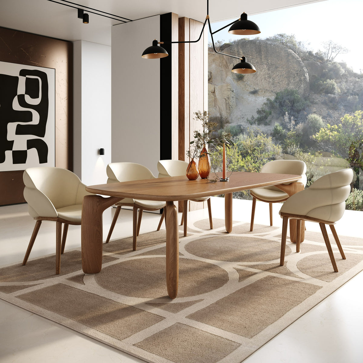 Michael - Mid-Century Modern Walnut Dining Table by VIG Furniture - View 3