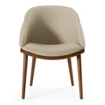 Michael - Mid-Century Modern Beige Vegan Leather + Walnut Dining Chair by VIG Furniture - View 4