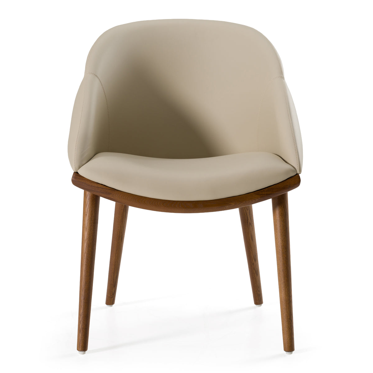Michael - Mid-Century Modern Beige Vegan Leather + Walnut Dining Chair by VIG Furniture - View 4