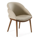 Michael - Mid-Century Modern Beige Vegan Leather + Walnut Dining Chair by VIG Furniture - View 1