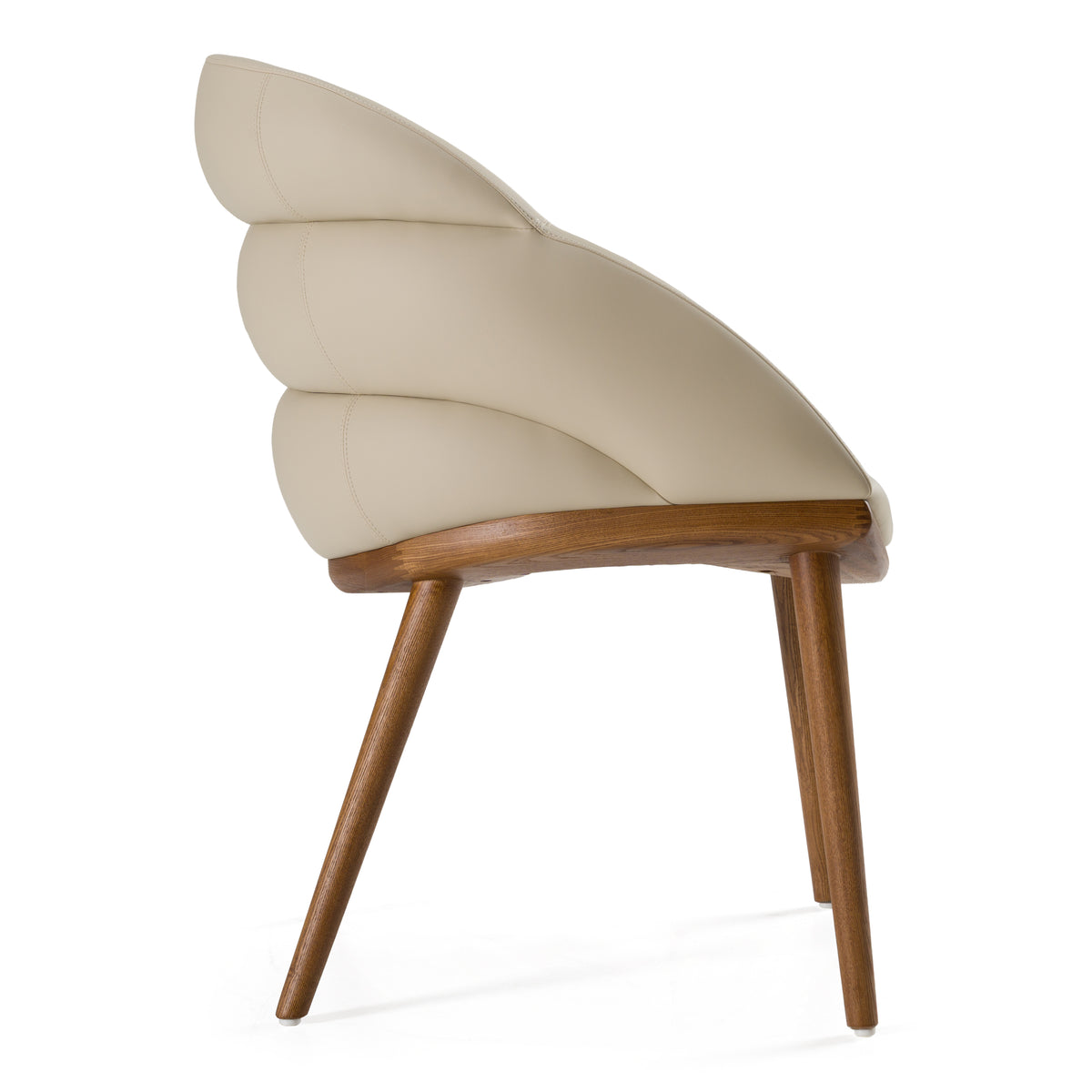 Michael - Mid-Century Modern Beige Vegan Leather + Walnut Dining Chair by VIG Furniture - View 5