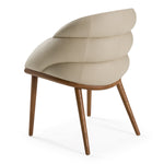 Michael - Mid-Century Modern Beige Vegan Leather + Walnut Dining Chair by VIG Furniture - View 10