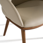 Michael - Mid-Century Modern Beige Vegan Leather + Walnut Dining Chair by VIG Furniture - View 7