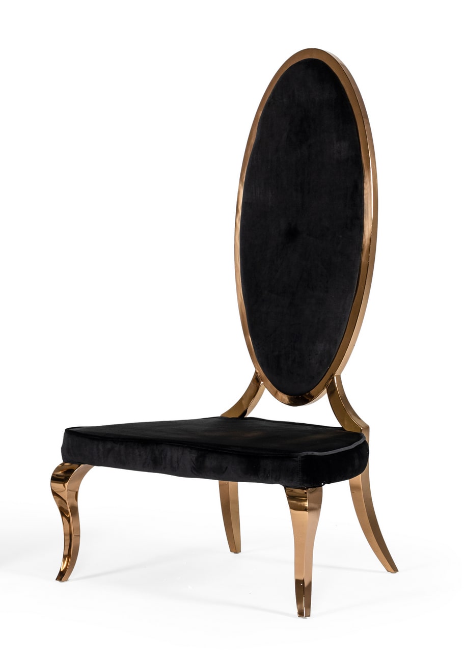 Mills - Modern Black Velvet Rosegold Dining Chair Set of 2 by VIG Furniture - View 2
