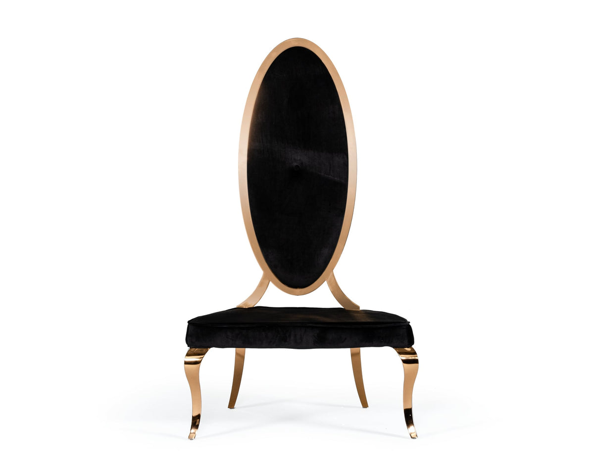 Mills - Modern Black Velvet Rosegold Dining Chair Set of 2 by VIG Furniture - View 3