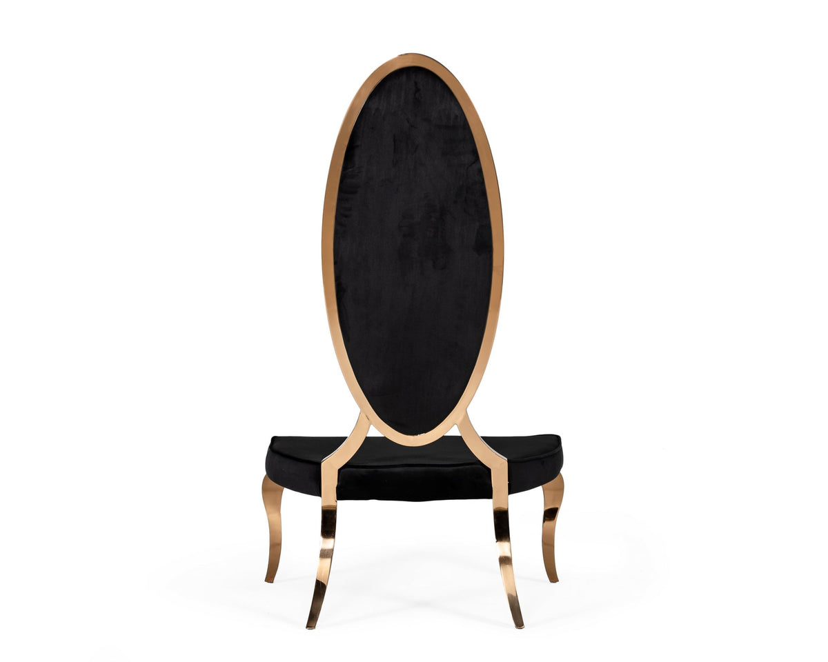 Mills - Modern Black Velvet Rosegold Dining Chair Set of 2 by VIG Furniture - View 5
