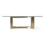 Mingus - Modern Glass + Brushed Brass Rectangualr Dining Table by VIG Furniture - View 1