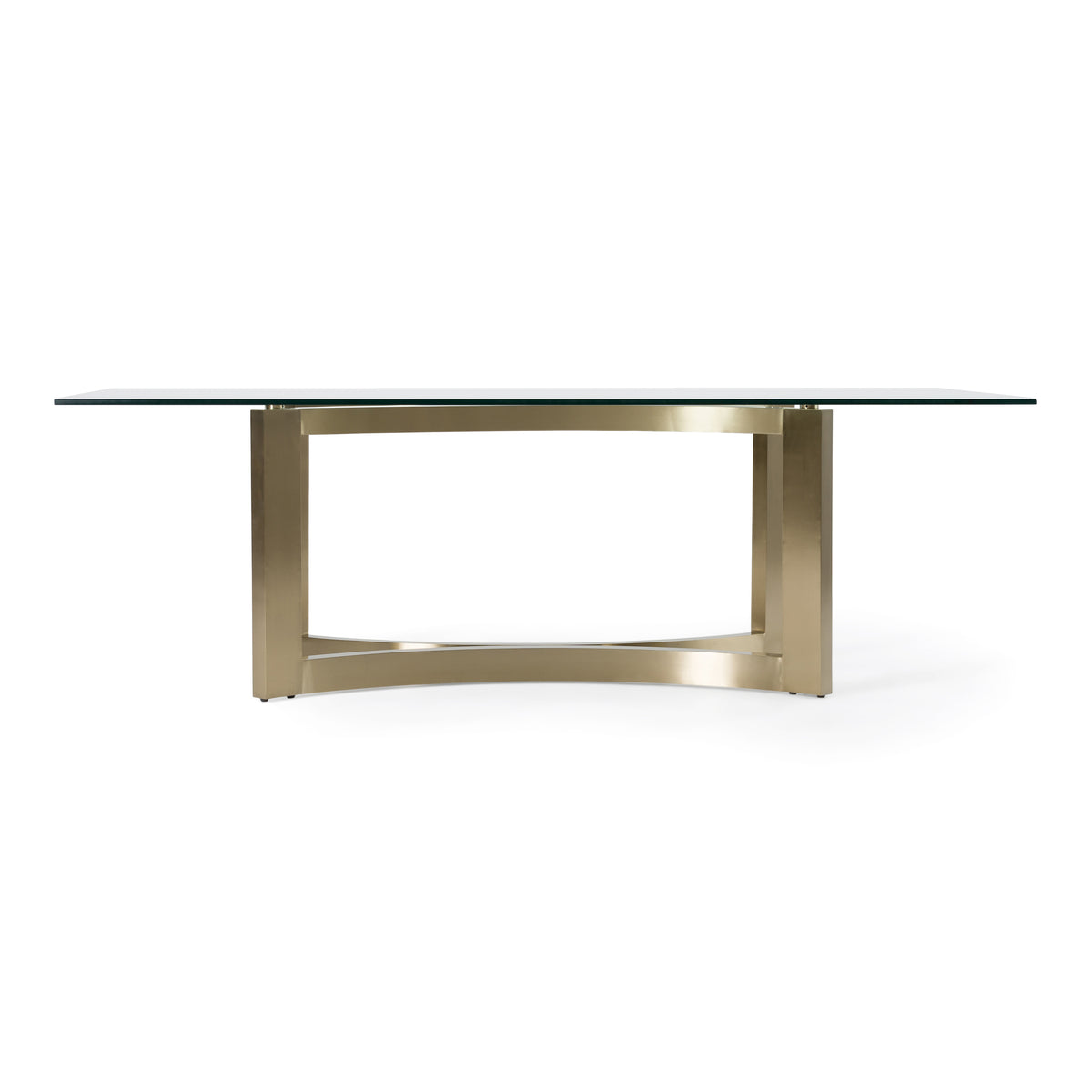 Mingus - Modern Glass + Brushed Brass Rectangualr Dining Table by VIG Furniture - View 1