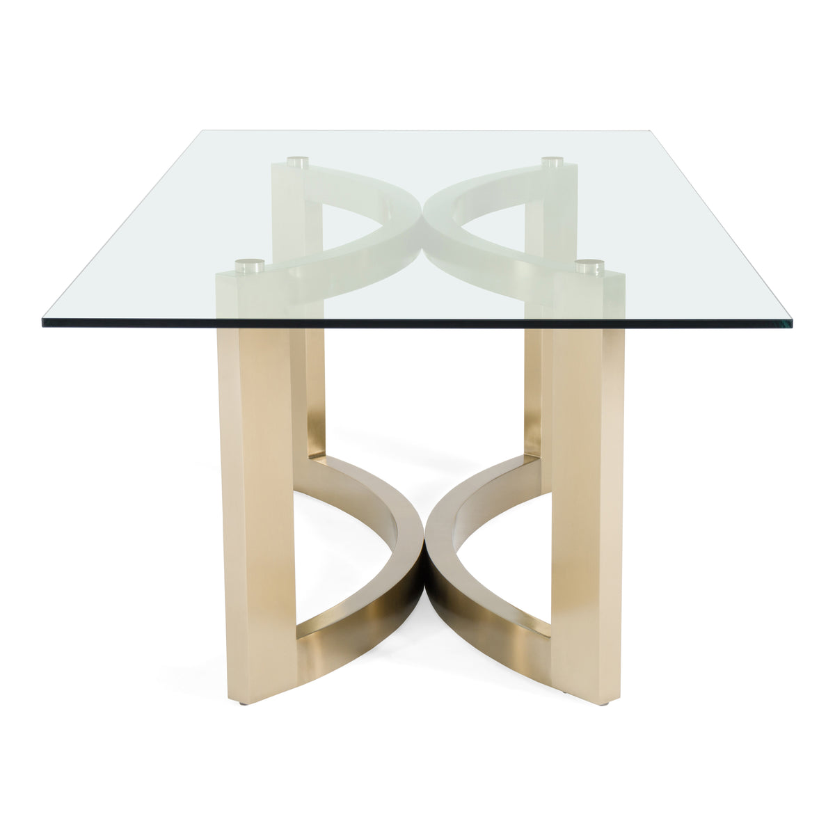Mingus - Modern Glass + Brushed Brass Rectangualr Dining Table by VIG Furniture - View 5