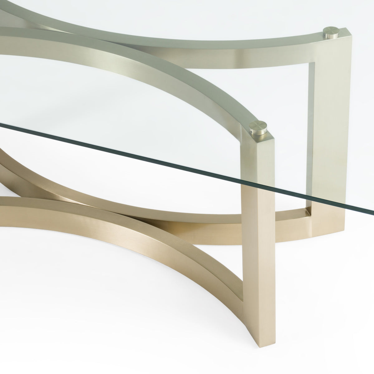 Mingus - Modern Glass + Brushed Brass Rectangualr Dining Table by VIG Furniture - View 6