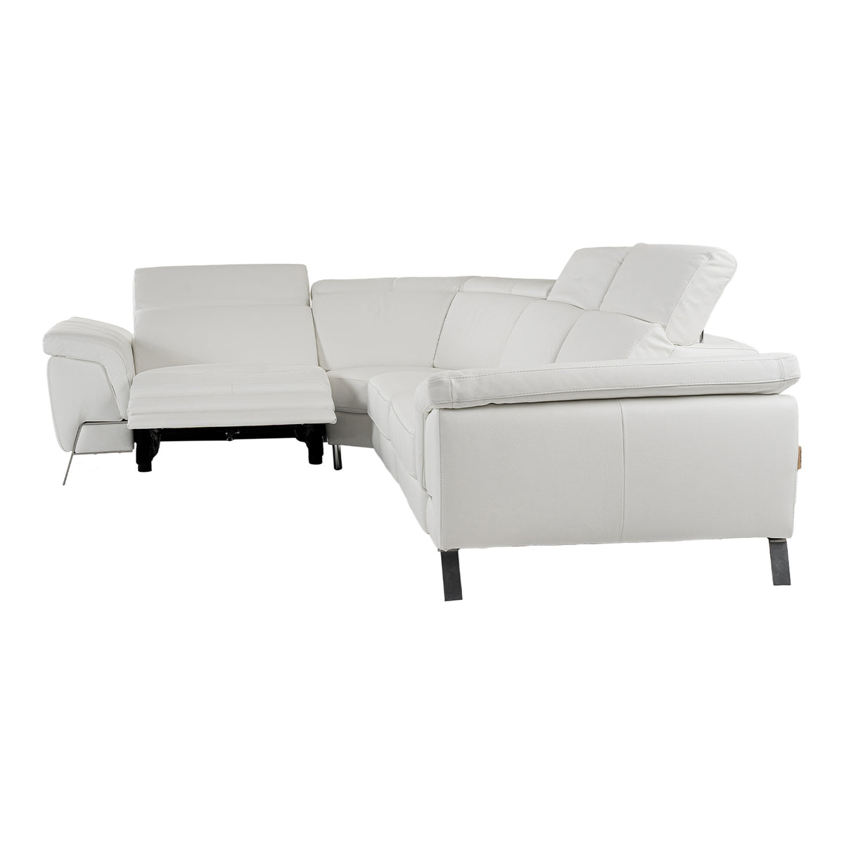 Mini Wonder - Italian Modern White Leather Sectional Sofa with Recliners by VIG Furniture - View 9