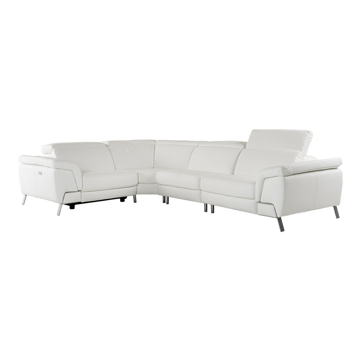 Mini Wonder - Italian Modern White Leather Sectional Sofa with Recliners by VIG Furniture - View 10