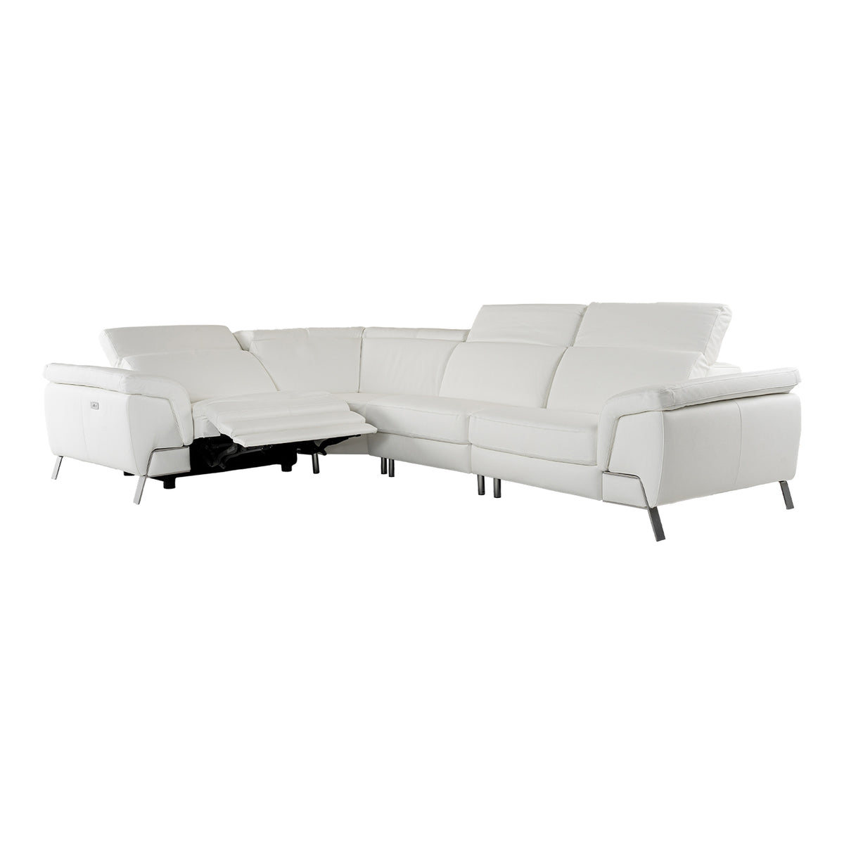 Mini Wonder - Italian Modern White Leather Sectional Sofa with Recliners by VIG Furniture - View 11