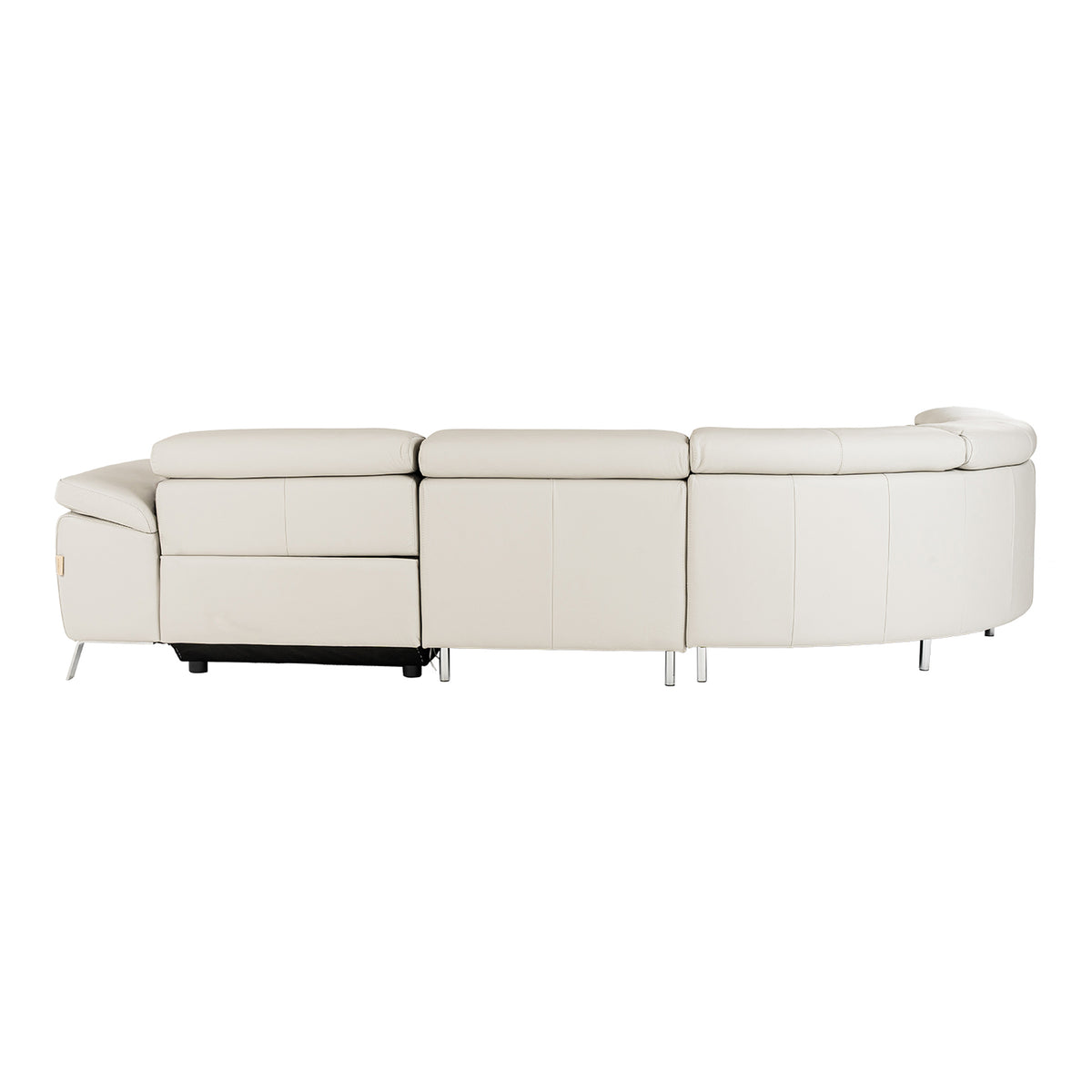 Mini Wonder - Italian Modern Grey Leather Sectional Sofa with Right Facing Recliner by VIG Furniture - View 11