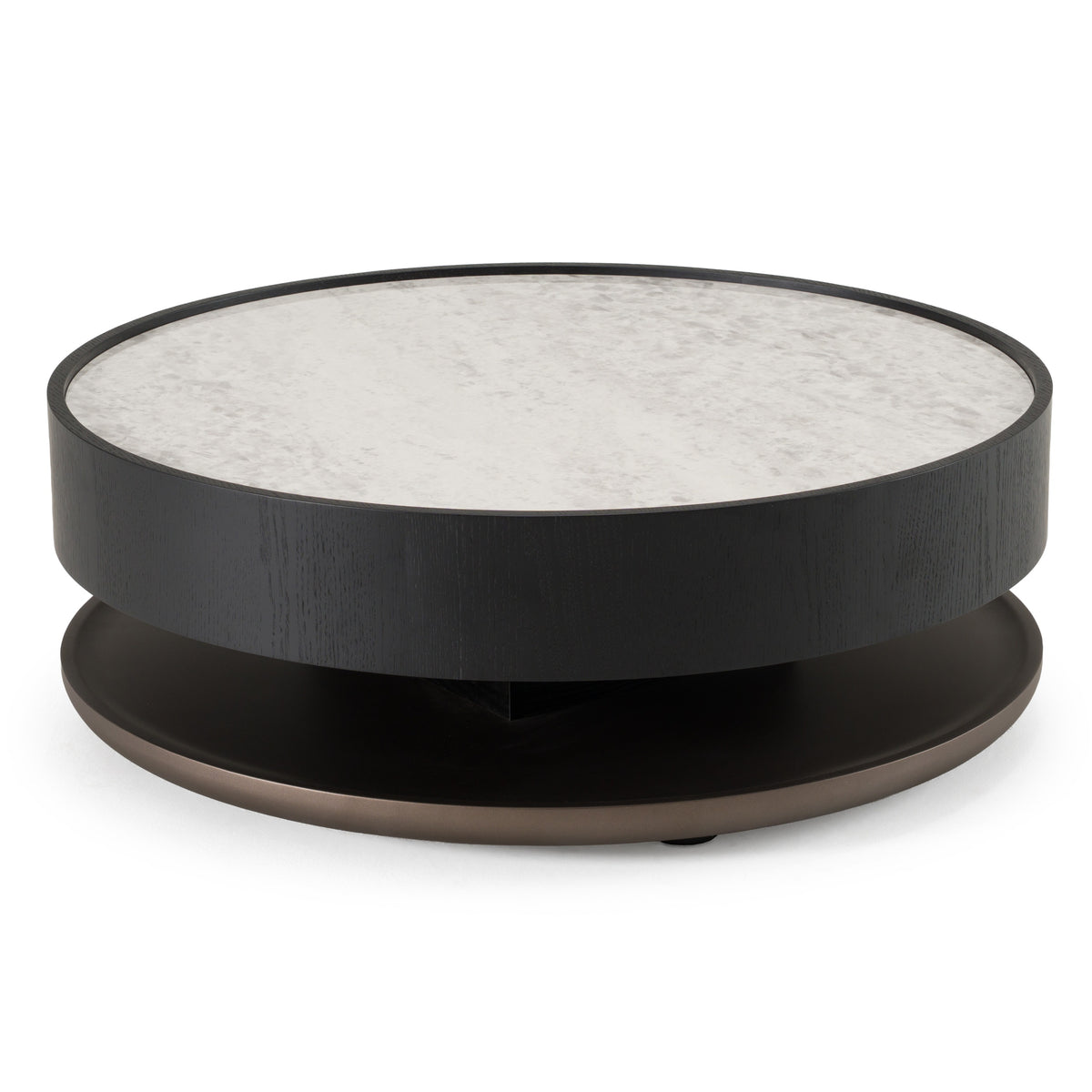 Miranda - Modern Ceramic + Black Oak Round Coffee Table by VIG Furniture - View 2