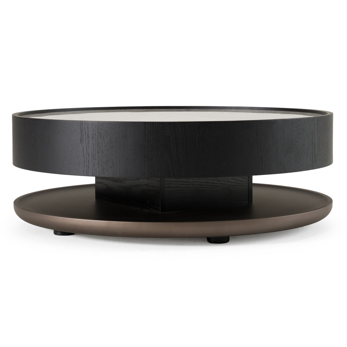 Miranda - Modern Ceramic + Black Oak Round Coffee Table by VIG Furniture - View 1
