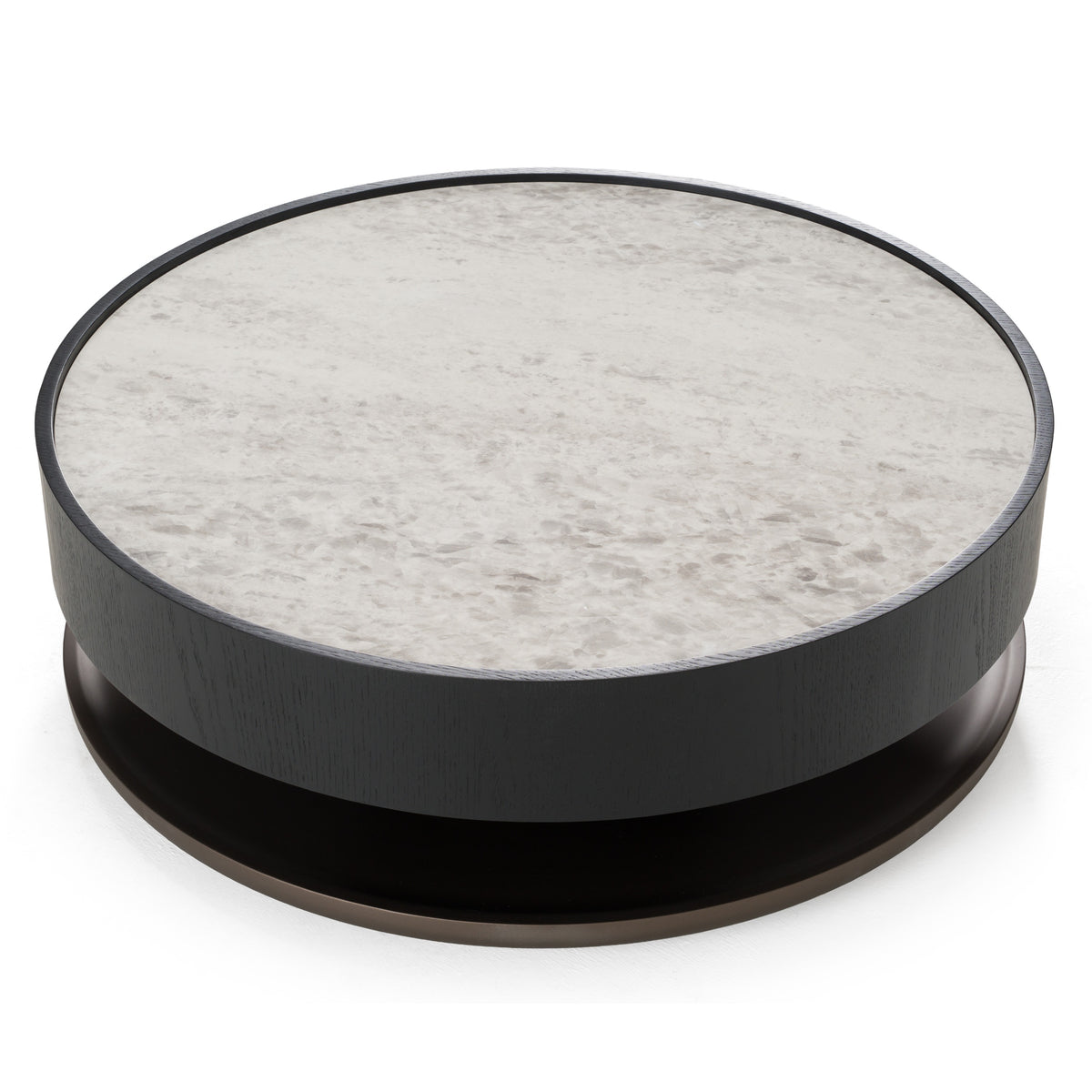 Miranda - Modern Ceramic + Black Oak Round Coffee Table by VIG Furniture - View 3
