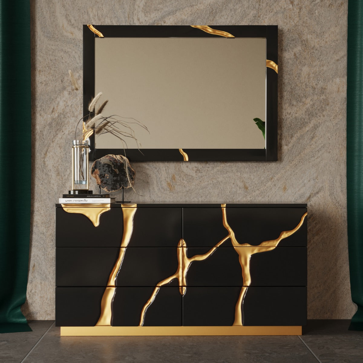 Aspen - Modern Black and Gold Dresser by VIG Furniture - View 4