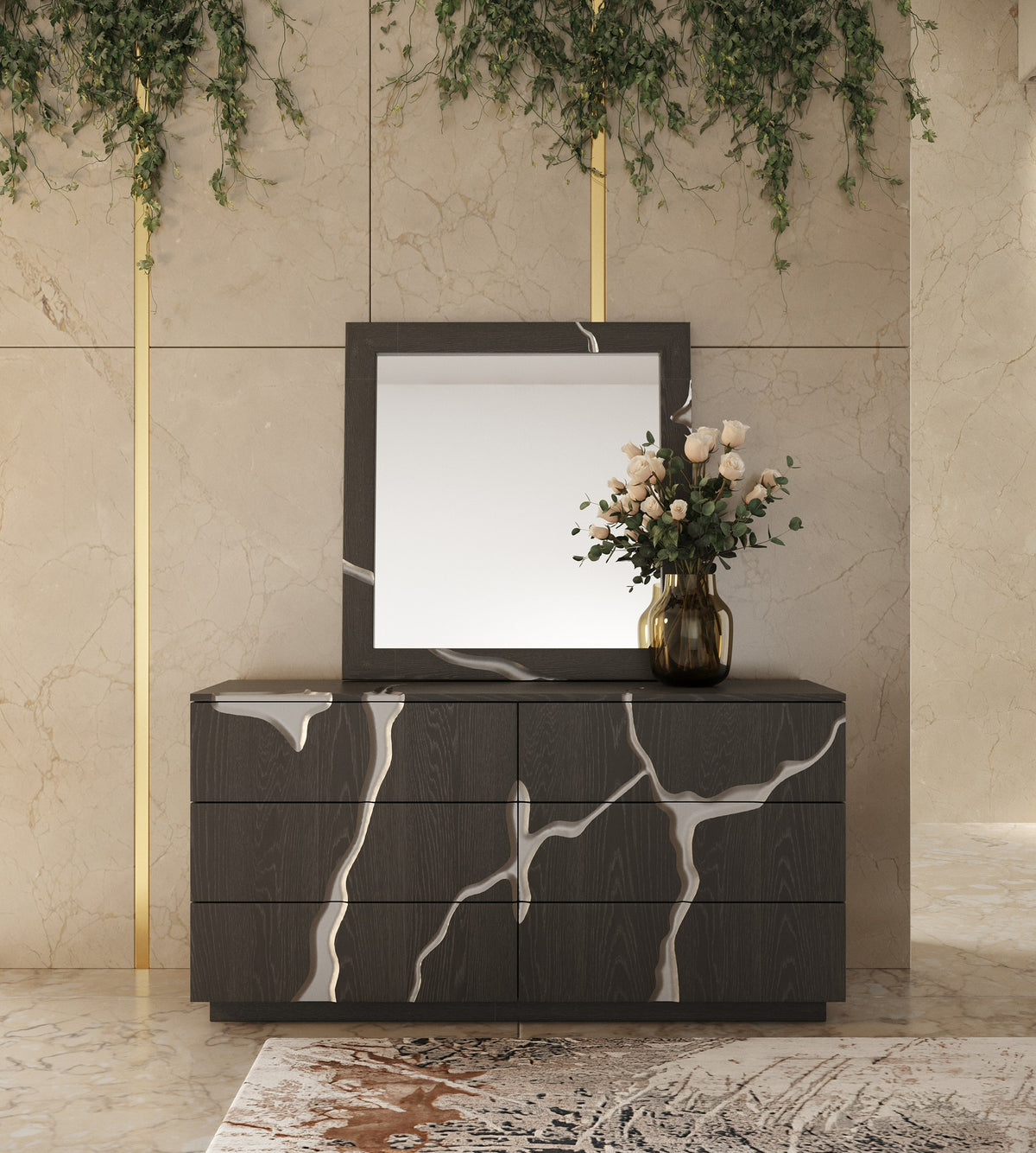Aspen - Modern Matte Brown Ash & Silver Dresser by VIG Furniture - View 10