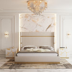 Sterling Modern Beige Bonded Leather & Gold Bed by VIG Furniture - View 6