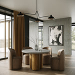 Bateman - Modern Faux Concrete + Walnut Round Dining Table by VIG Furniture - View 7