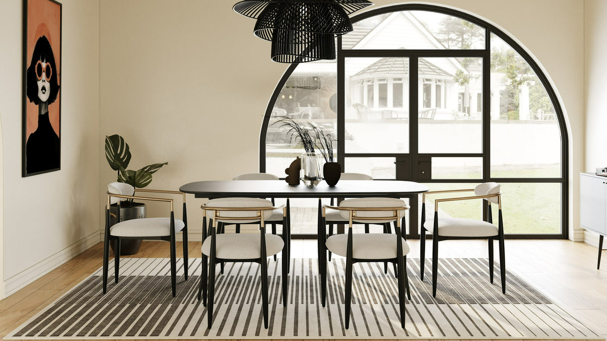 Billy Modern Black Oak & Gold Extendable Dining Table by VIG Furniture - View 9